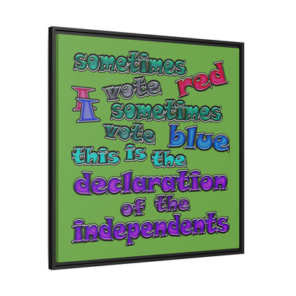 declaration of the independents - framed canvas art (green)
