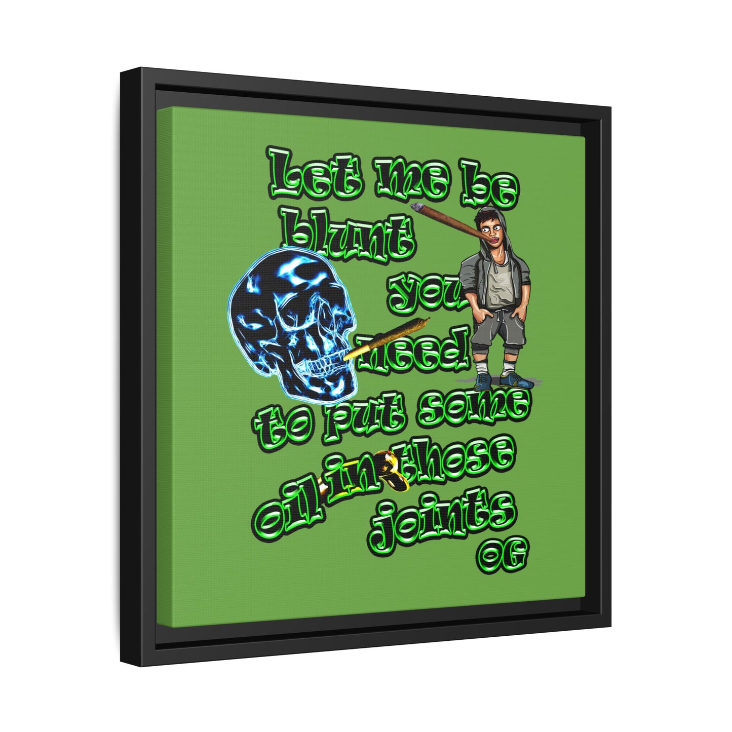 og - framed canvas art (green)