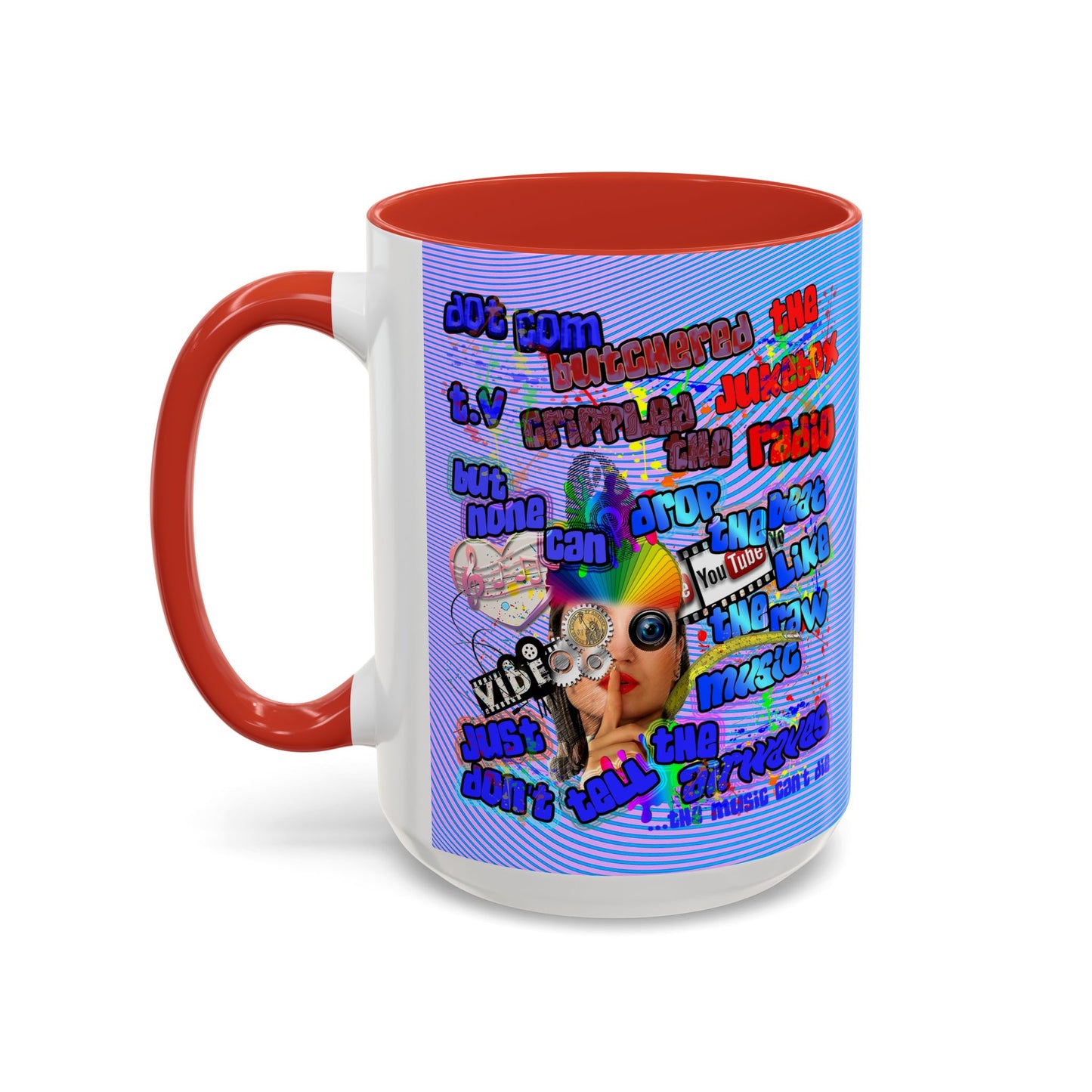 drop the beat - Accent Mug (light blue-purple wave)