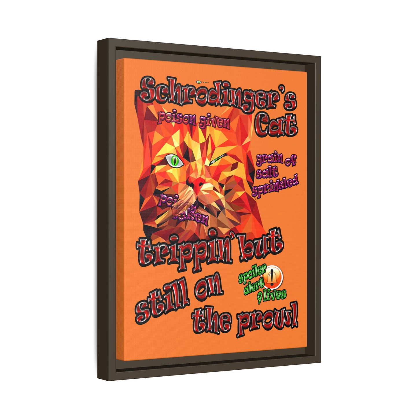 schrodinger's cat - framed canvas art (crusta)