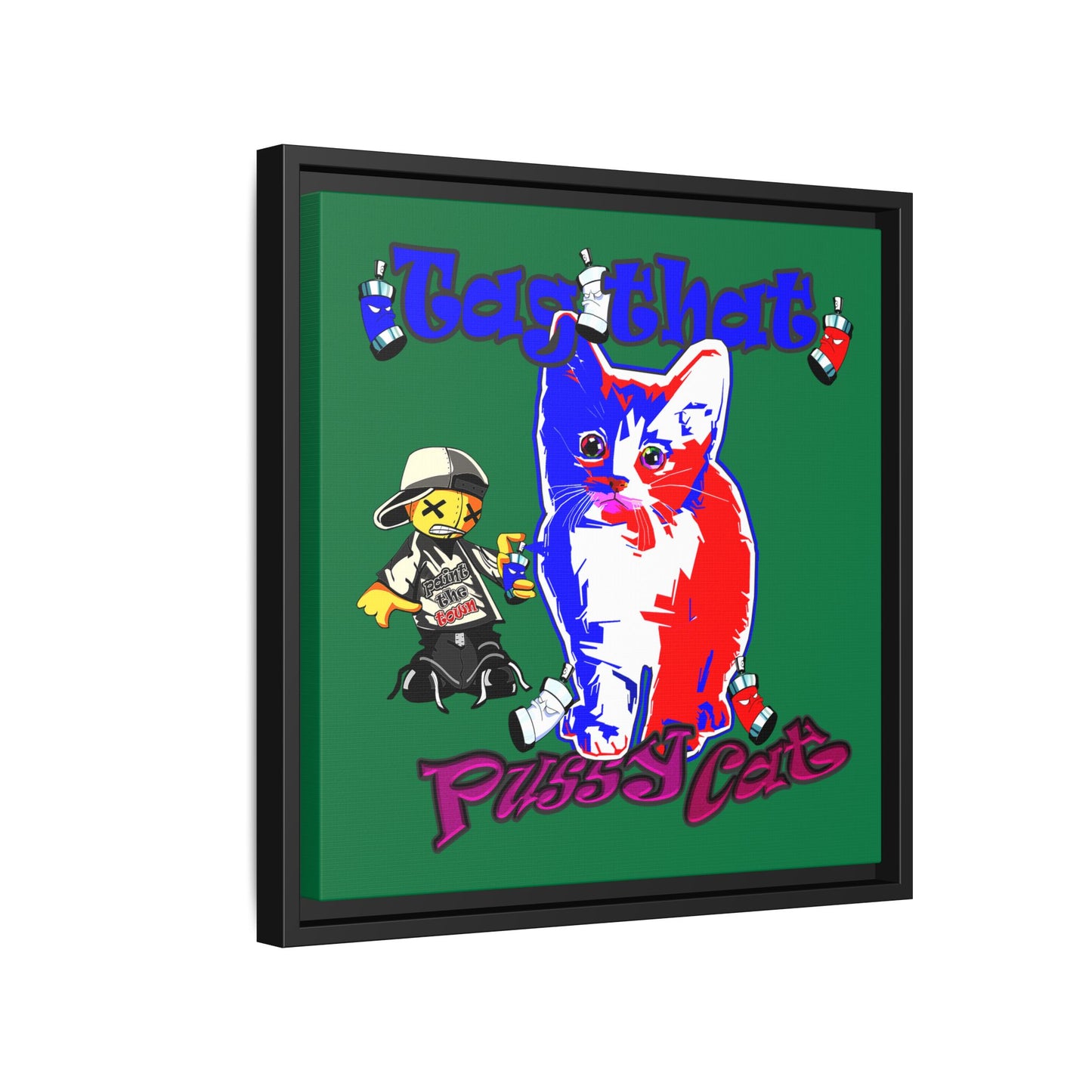 tag that - framed canvas art (dark green)