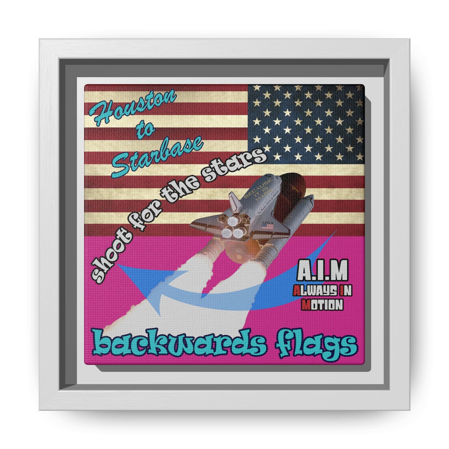 shoot for the stars - framed canvas art (pink)