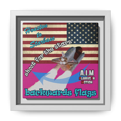 shoot for the stars - framed canvas art (pink)
