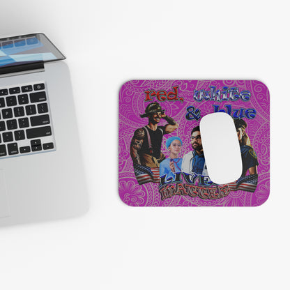 rw&b lives matter - Mouse Pad (Rectangle) (pink swirl)