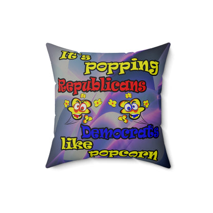 popping like popcorn - Faux Suede Square Pillow - (grey-pink wave)