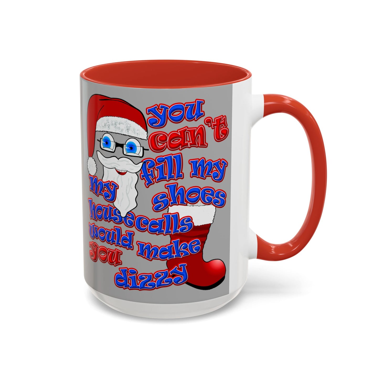 santa's shoes - Accent Mug (light grey)