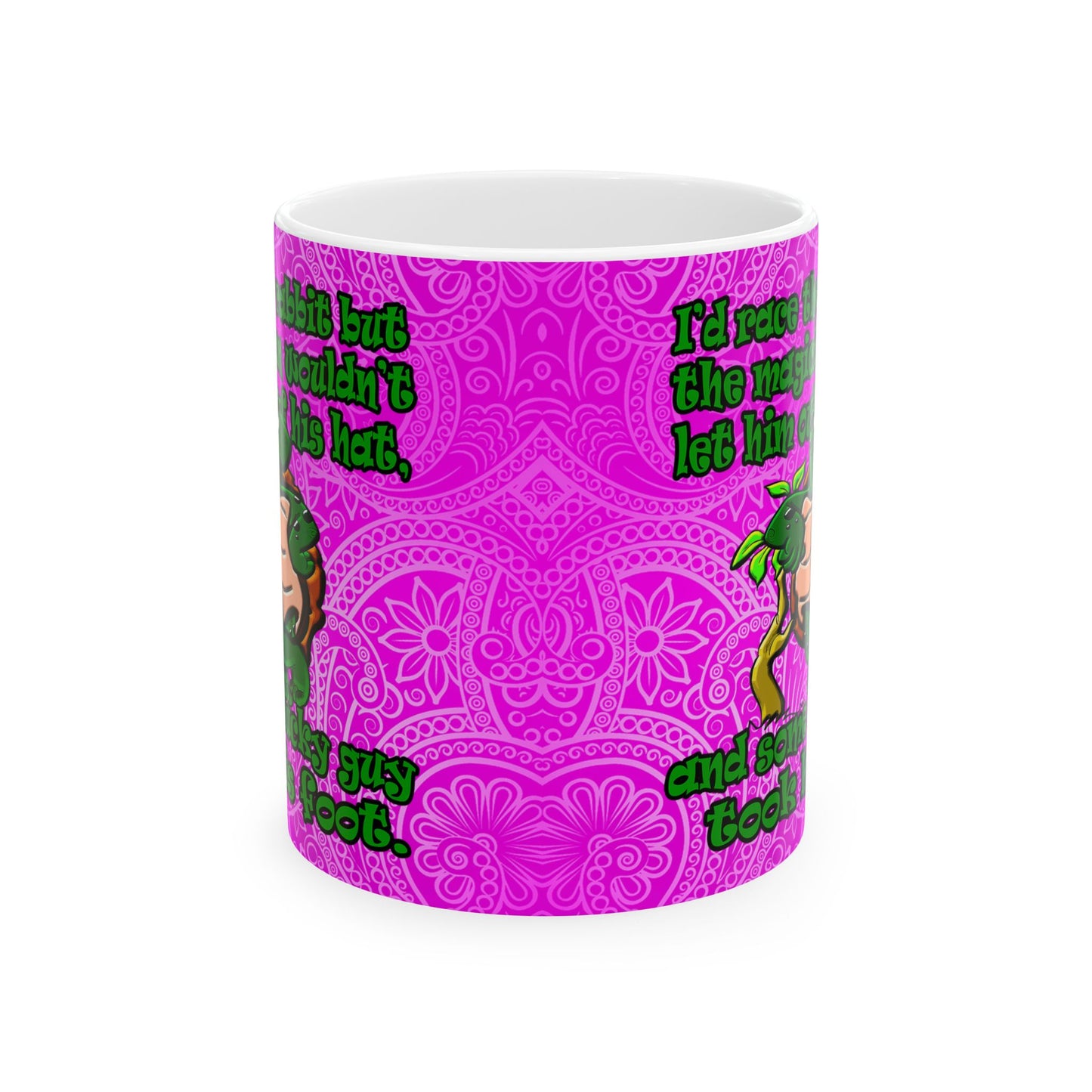 turtle race - White Mug (pink swirl)