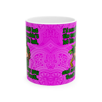 turtle race - White Mug (pink swirl)