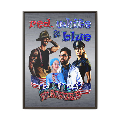 rw&b lives matter - framed canvas art (brushed nickel)