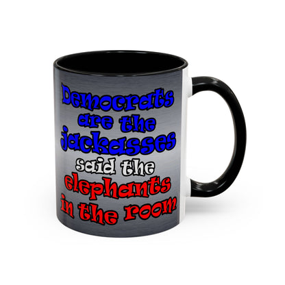 donkeys and elephants - Accent Mug (brushed nickel)
