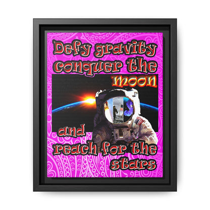 defy conquer reach - framed canvas art (pink swirl)