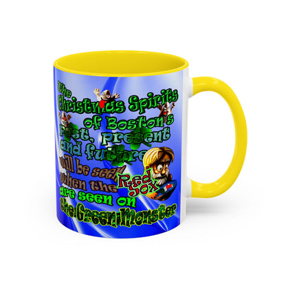 christmas spirits of boston - Accent Mug (blue-white wave)