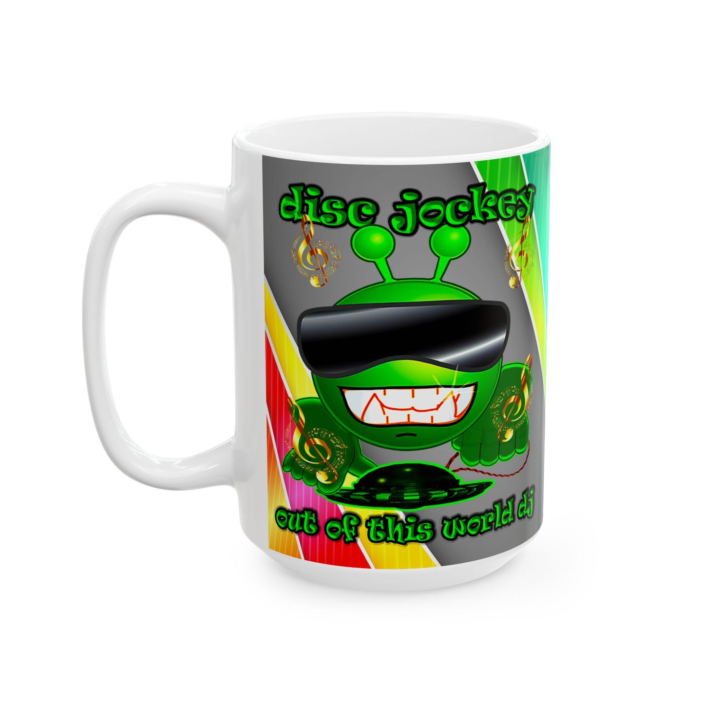 disc jockey - White Mug (rainbow split)