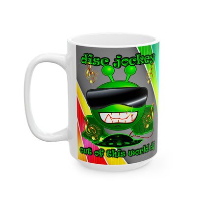 disc jockey - White Mug (rainbow split)
