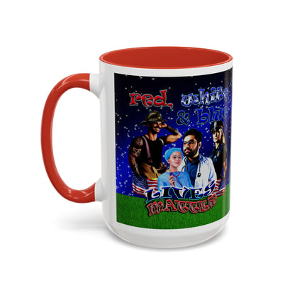 rw&b lives matter - Accent Mug ('snoops' background)