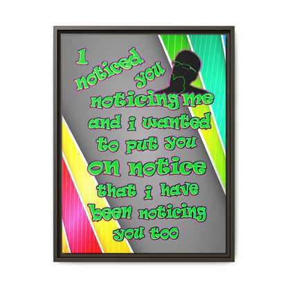 noticed you noticing - framed canvas art (rainbow split)