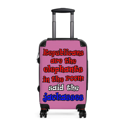 donkeys and elephants - Suitcase (light pink)