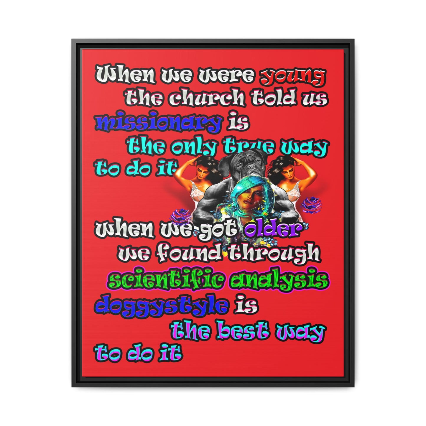 doggystyle - framed canvas art (red)