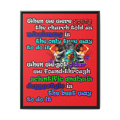 doggystyle - framed canvas art (red)