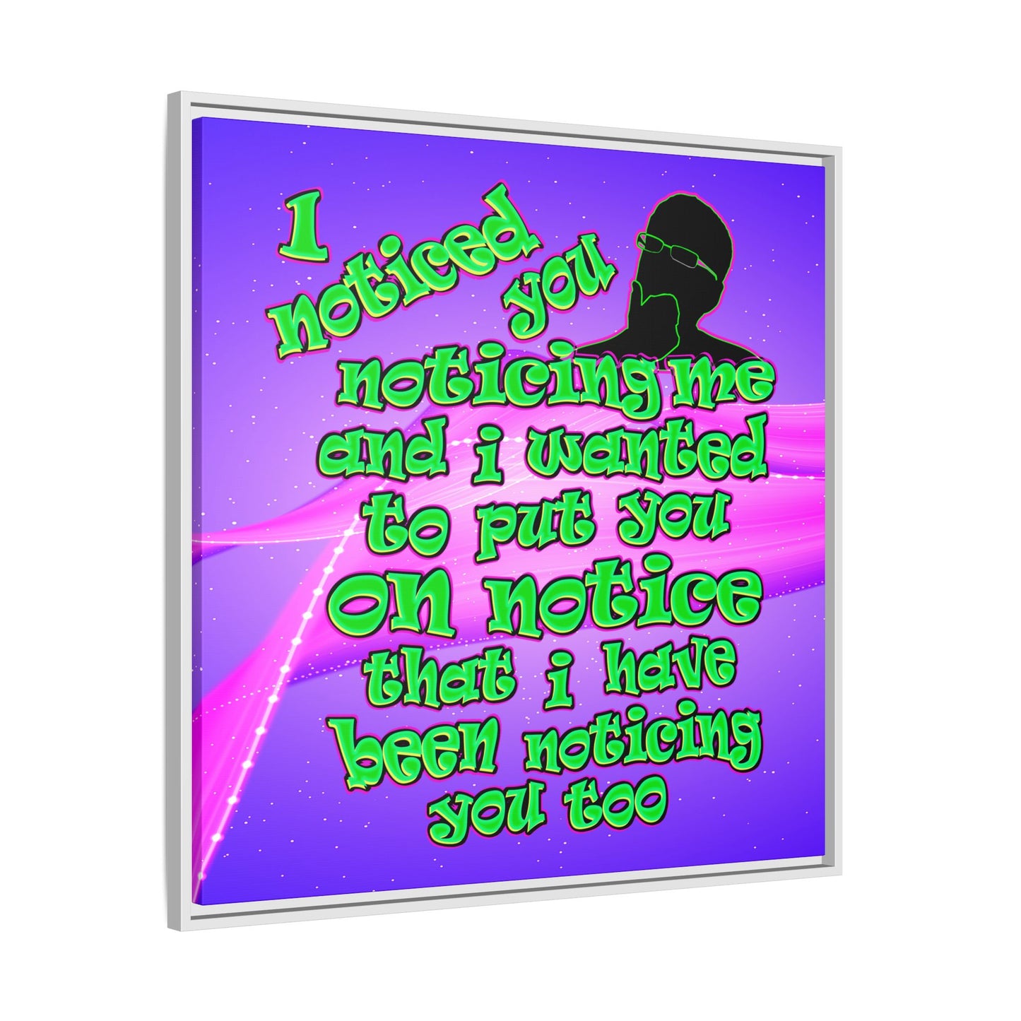 noticed you noticing - framed canvas art (purple-pink wave)