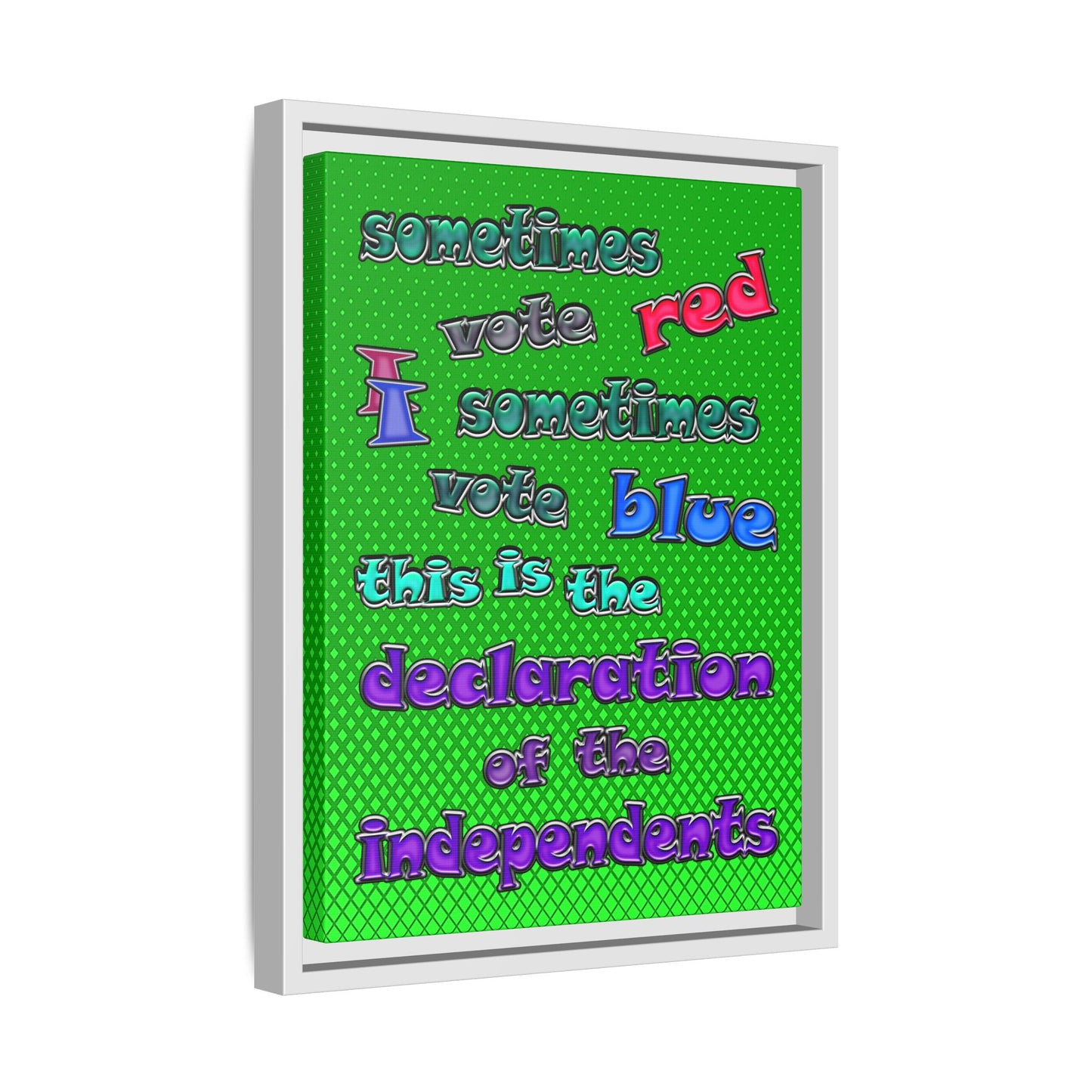 declaration of the independents - framed canvas art (logo green)