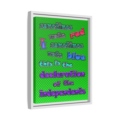 declaration of the independents - framed canvas art (logo green)