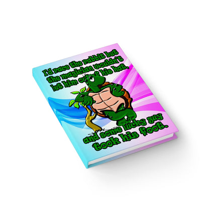 turtle race - journal-lined (light blue-pink wave)