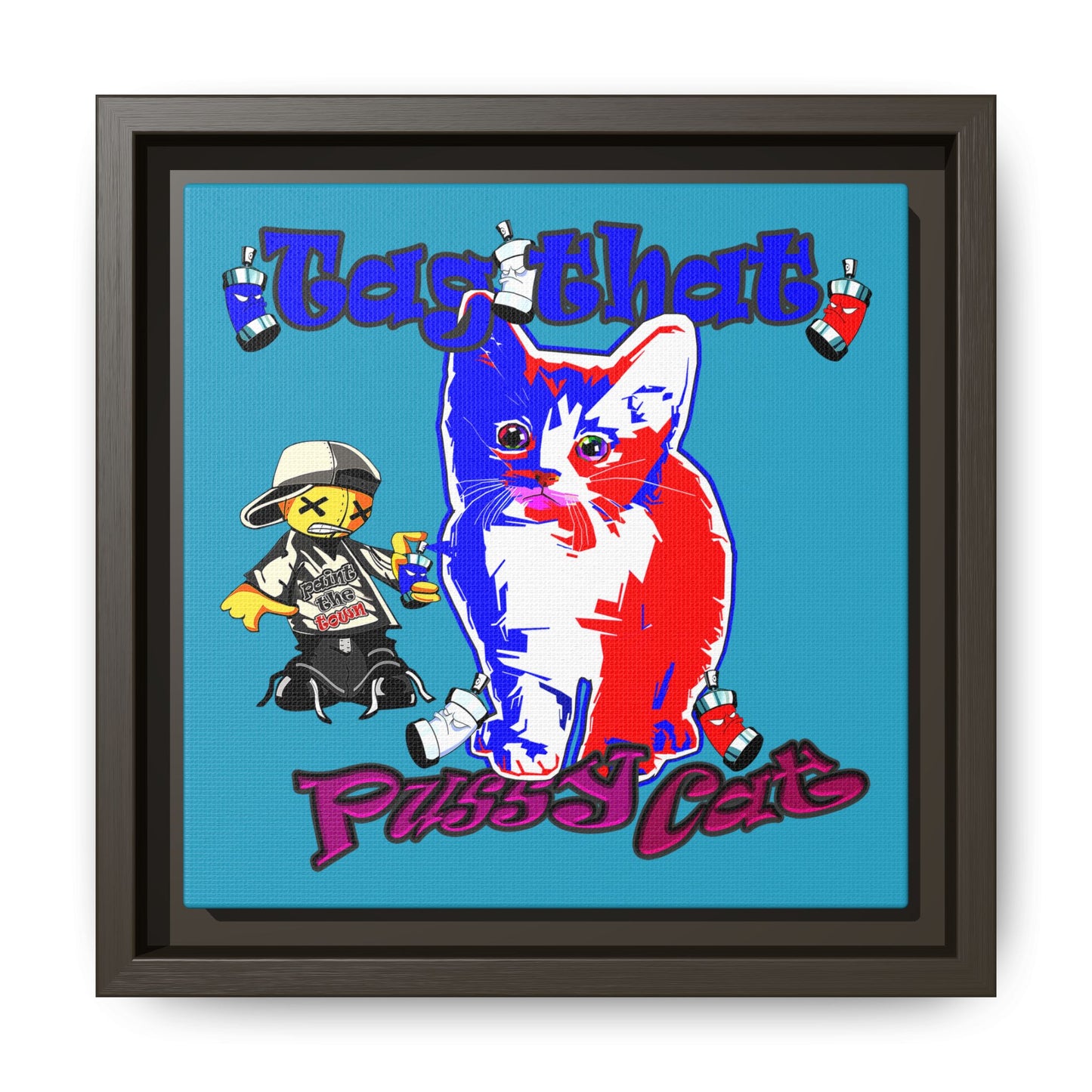 tag that - framed canvas art (turquoise)