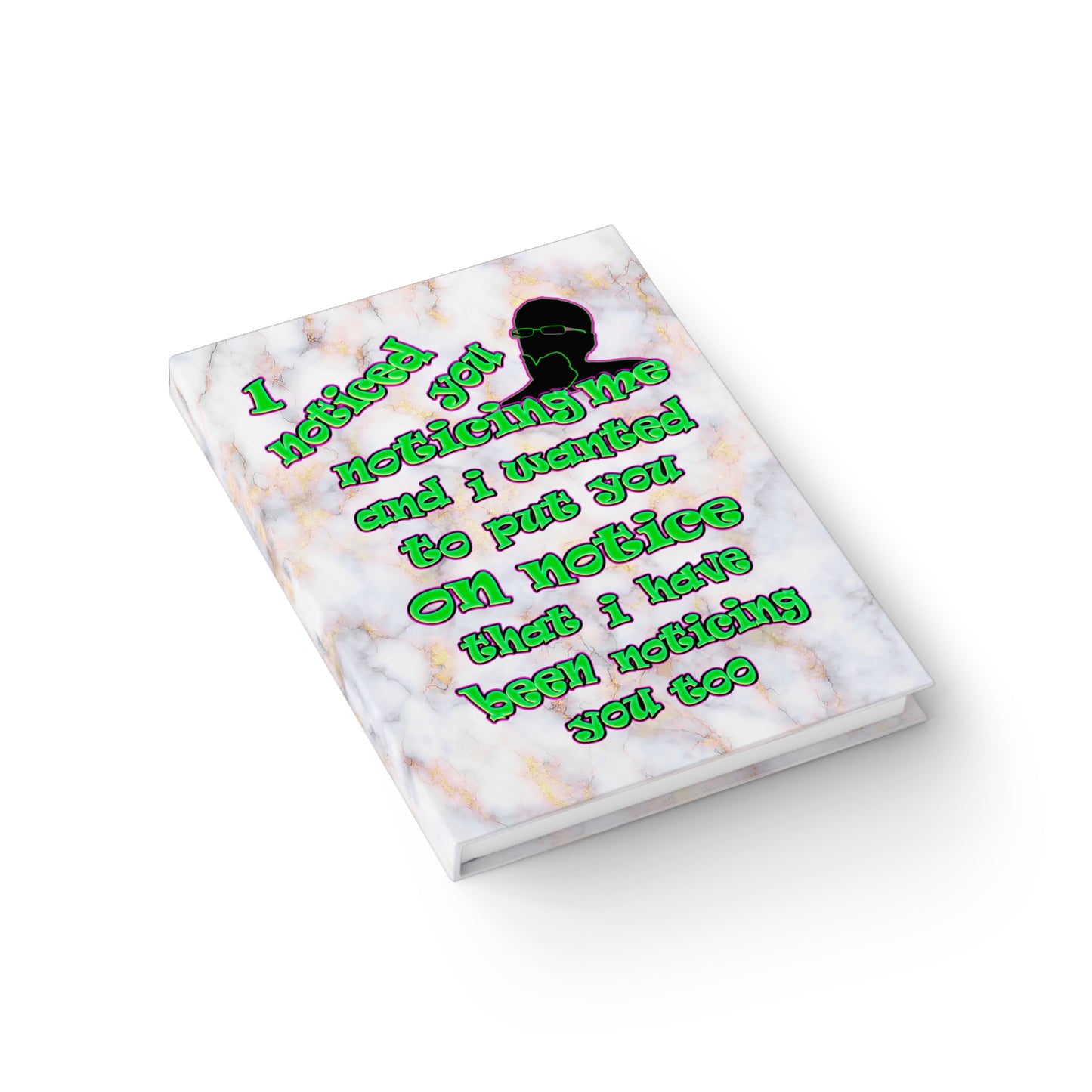 noticed you noticing - journal-lined (white marble)