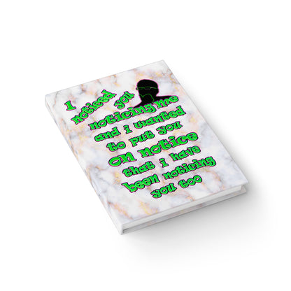 noticed you noticing - journal-lined (white marble)