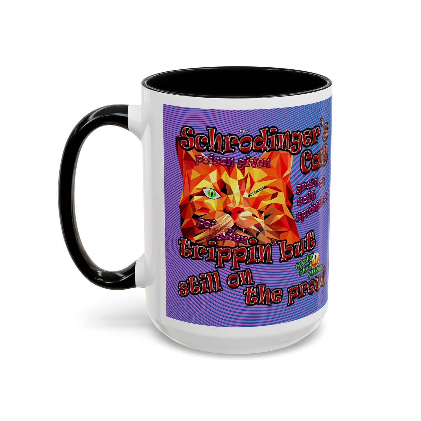schrodinger's cat - Accent Mug (light blue-purple wave)