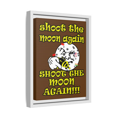 shoot the moon again - framed canvas art (brown)