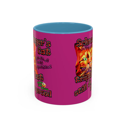 schrodinger's cat - Accent Mug (pink)