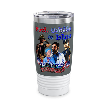 rw&b lives matter - Ringneck Tumbler, 20oz (dark grey)