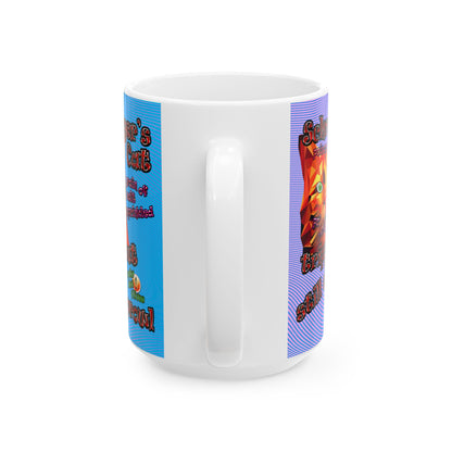 schrodinger's cat - White Mug (light blue-purple wave)