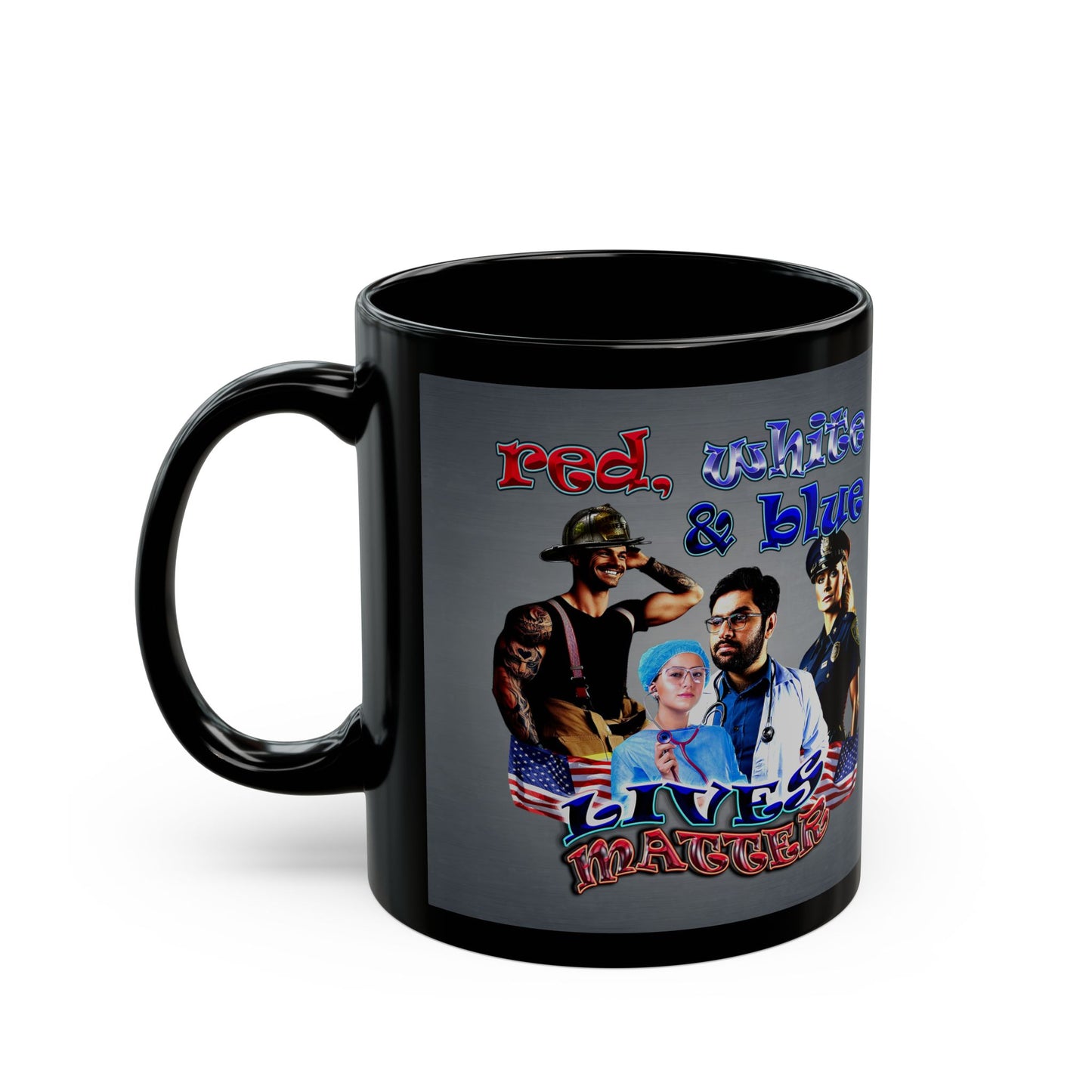 rw&b lives matter - Black Mug (grey-light grey)
