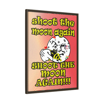 shoot the moon again - framed canvas art (yellow-orange wave)