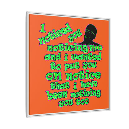 noticed you noticing - framed canvas art (orange)