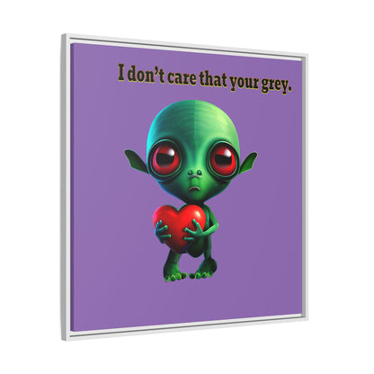 I don't care that your grey - framed canvas art (light purple)