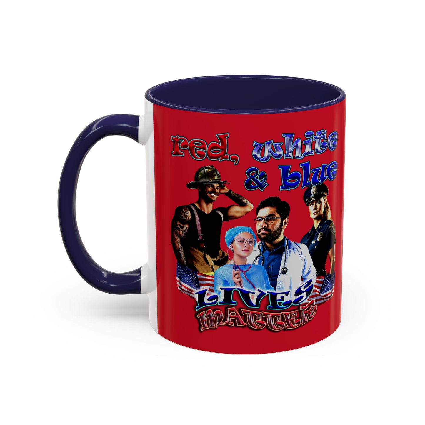 rw&b lives matter - Accent Mug (dark red)