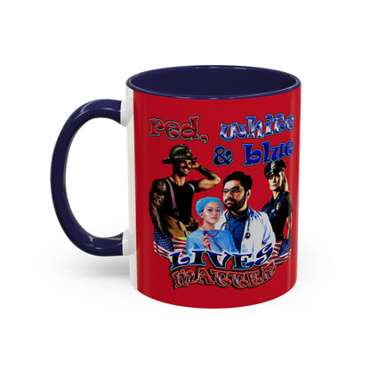 rw&b lives matter - Accent Mug (dark red)