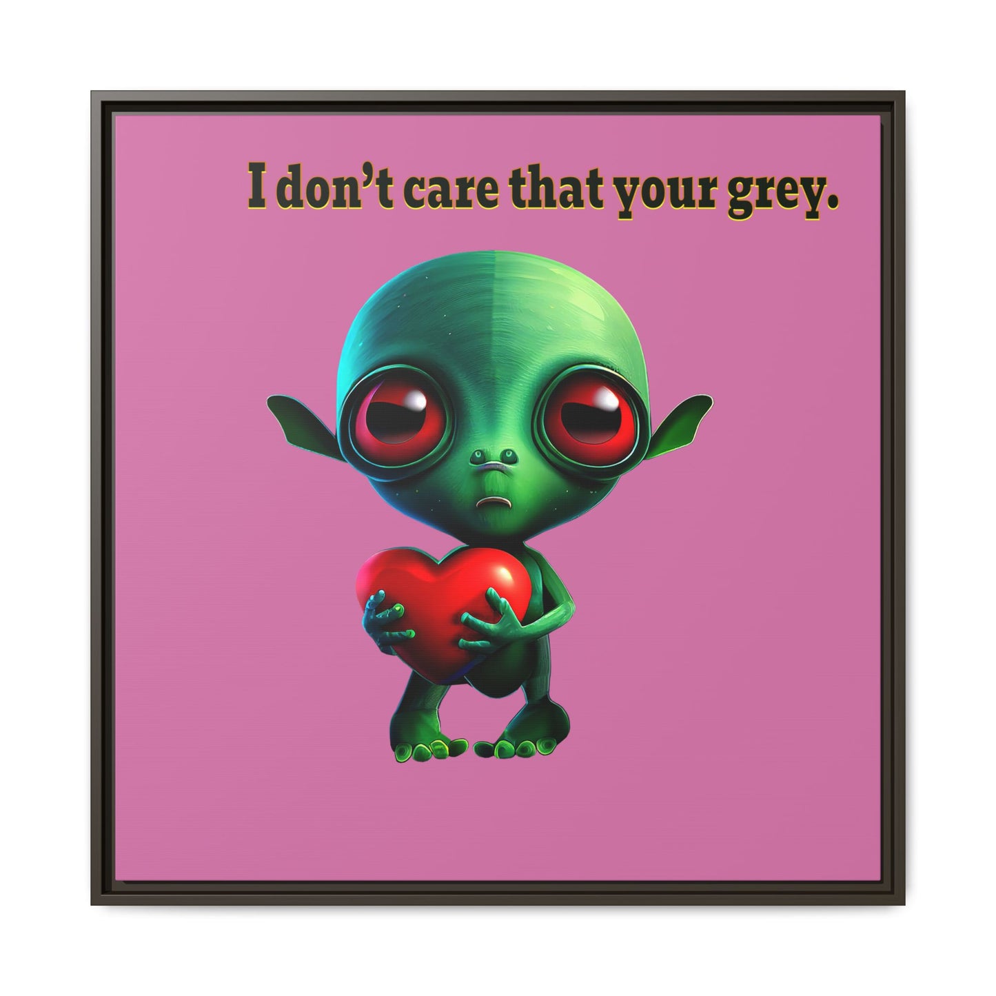 I don't care that your grey - framed canvas art (light pink)