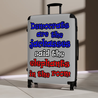 donkeys and elephants - Suitcase (light grey)