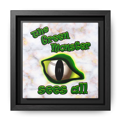 green monster - framed canvas art (white marble)