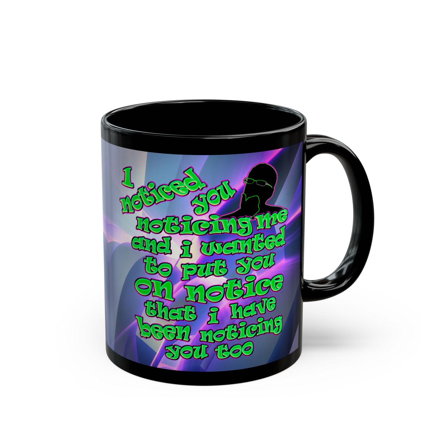 noticed you noticing - Black Mug (grey-pink wave)