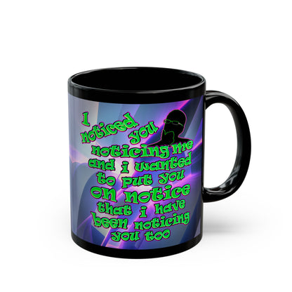 noticed you noticing - Black Mug (grey-pink wave)
