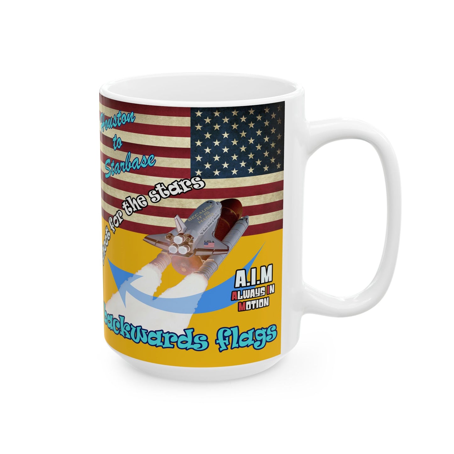 shoot for the stars - White Mug (yellow)