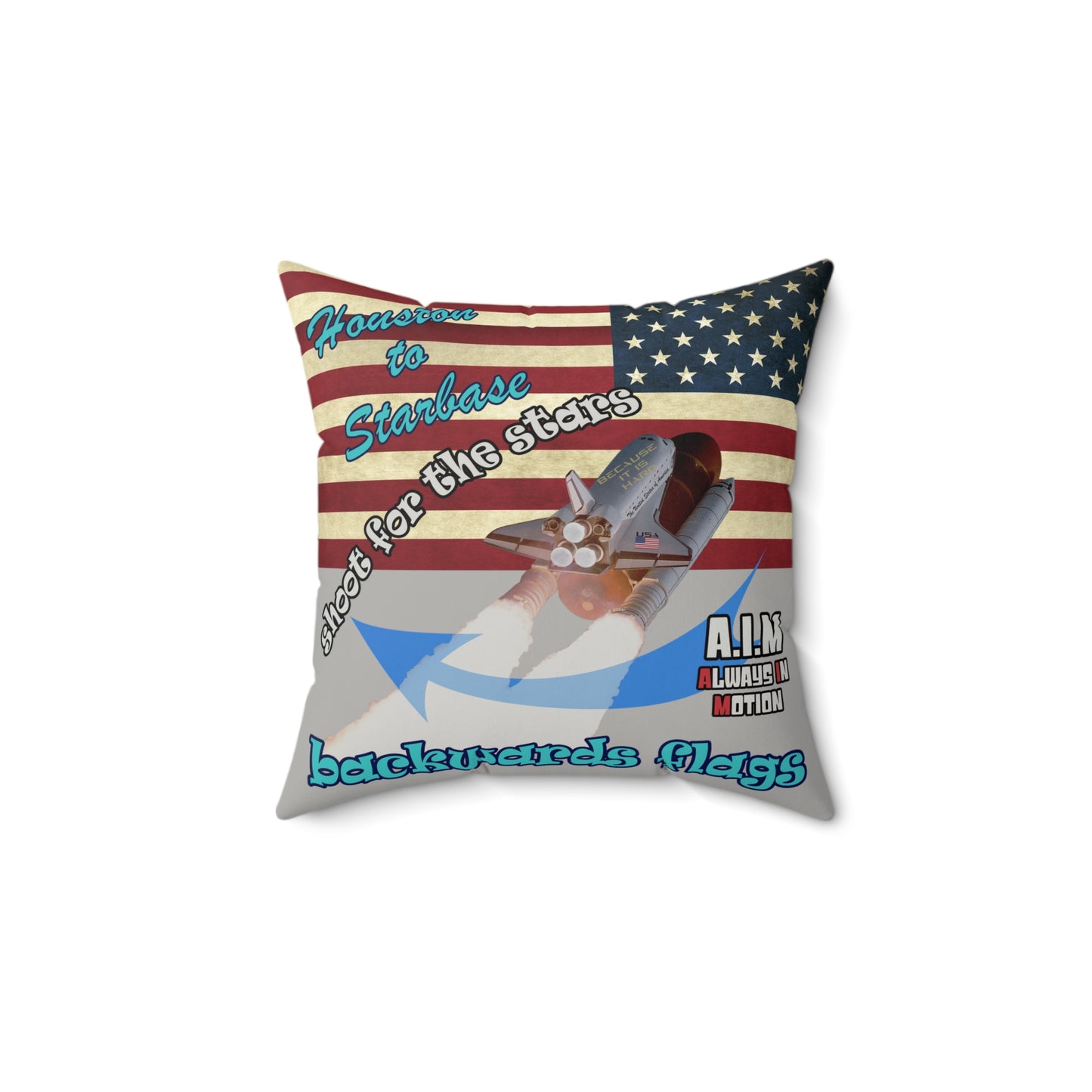 shoot for the stars - Faux Suede Square Pillow - (light grey)