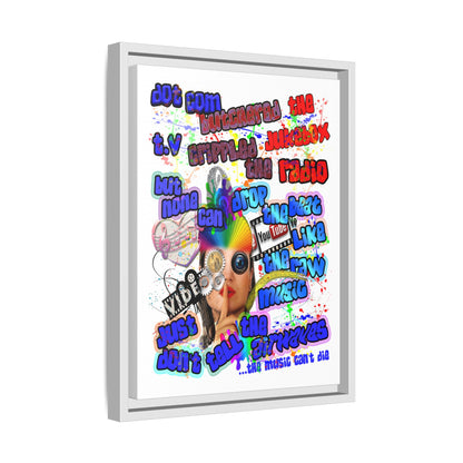 drop the beat - framed canvas art (white)