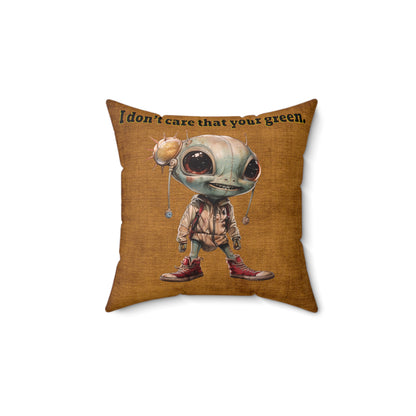 I don't care that your grey - Faux Suede Square Pillow - (dichromatic brown papyrus)